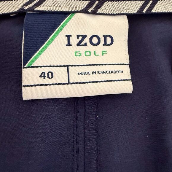 IZOD Golf Shorts Mens Solid Flat Front Navy Size 40 Performance Stretch Flex - Picture 5 of 12